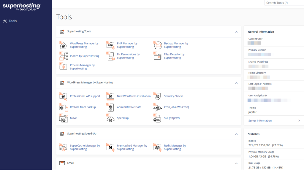 How CPanel looks like