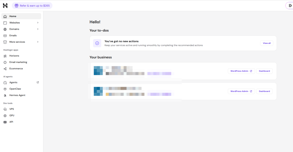 How HPanel looks like